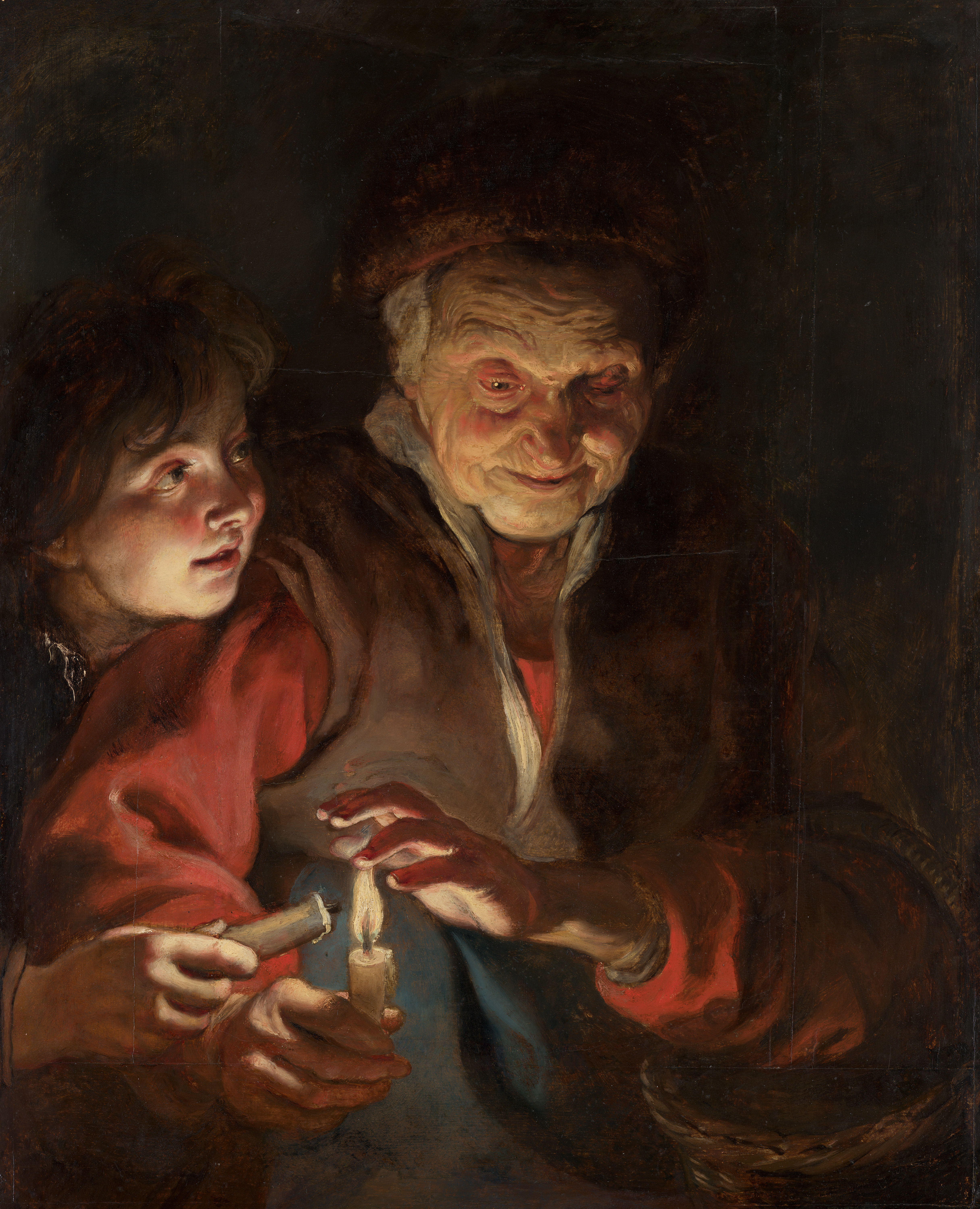 Painter Of The Night 125 Old Woman and Boy with Candles | Mauritshuis