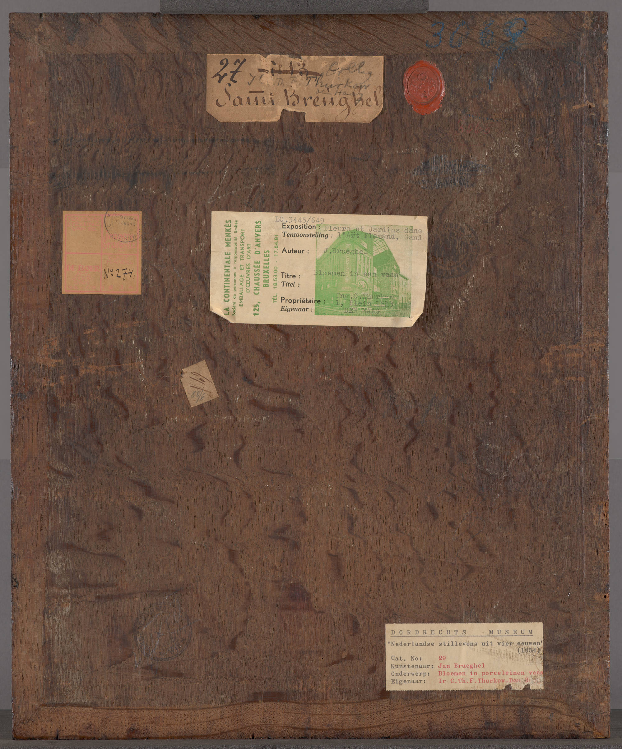 Jan Brueghel de Oude  Wan-Li-vaas met bloemen