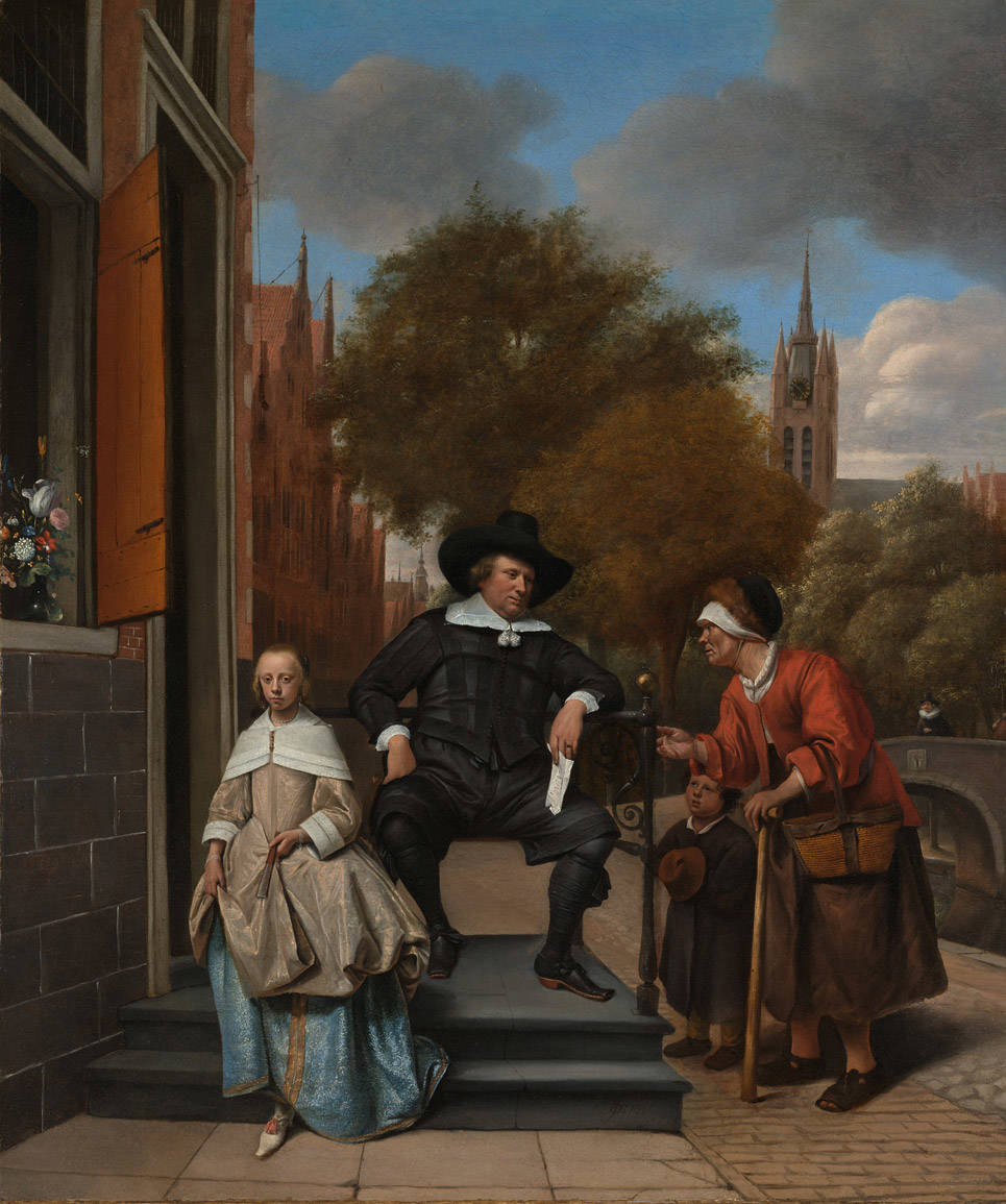 Jan Steen, Adolf en Catharina Croeser, bekend als ‘De burgemeester van Delft en zijn dochter’, 1655. Rijksmuseum, Amsterdam. Aankoop met steun van het Mondriaan Fonds samen met het Nationaal Aankoopfonds van het Ministerie van OCW, de BankGiro Loterij, de Stichting Nationaal Fonds Kunstbezit, het VSBfonds, de Vereniging Rembrandt, mede dankzij het Prins Bernhard Cultuurfonds en het Rijksmuseum Fonds, 2004