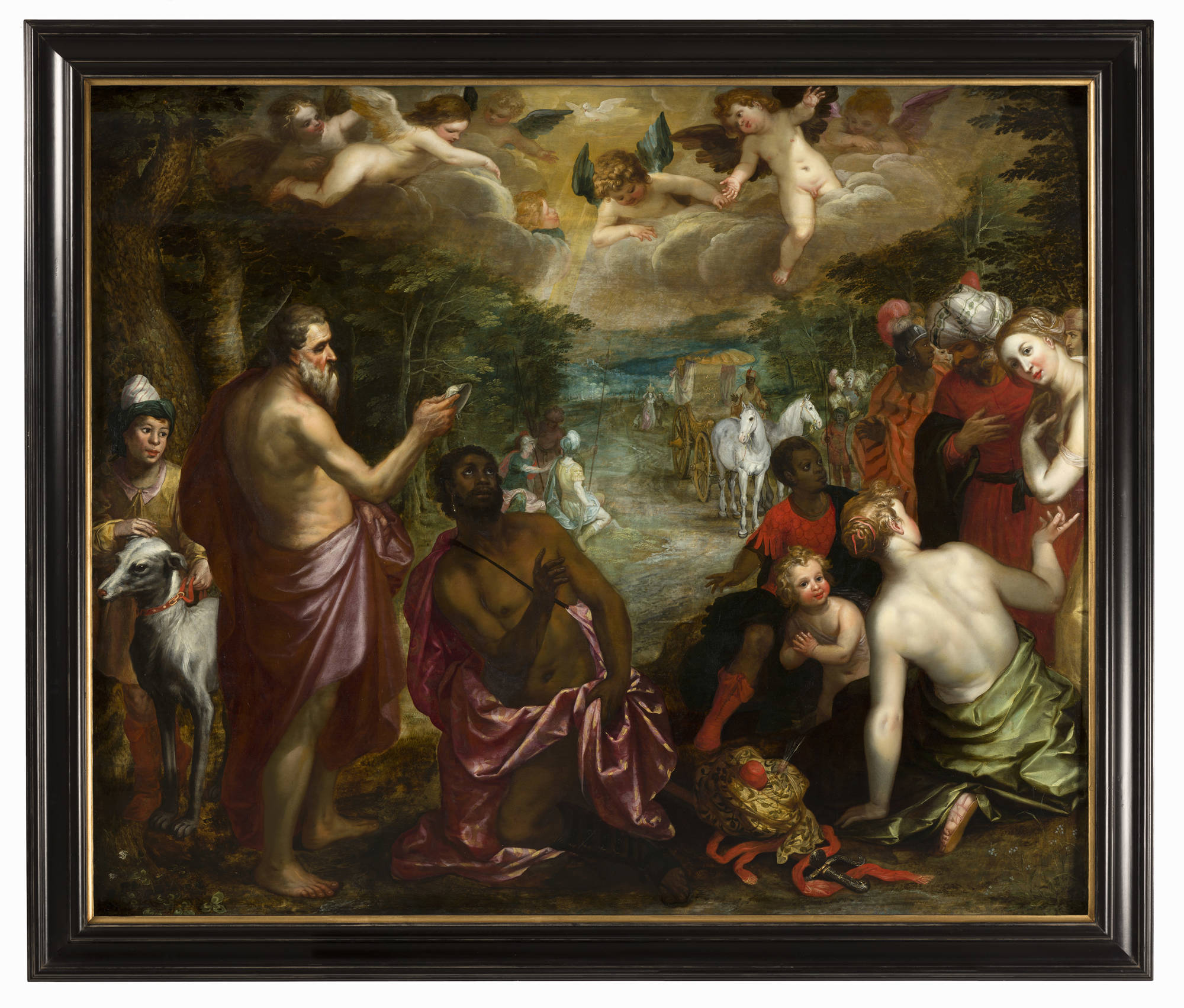 Hendrik van Balen (toegeschreven aan) & Jan Brueghel de Jonge De doop van de kamerling van koningin Candace van Ethiopië