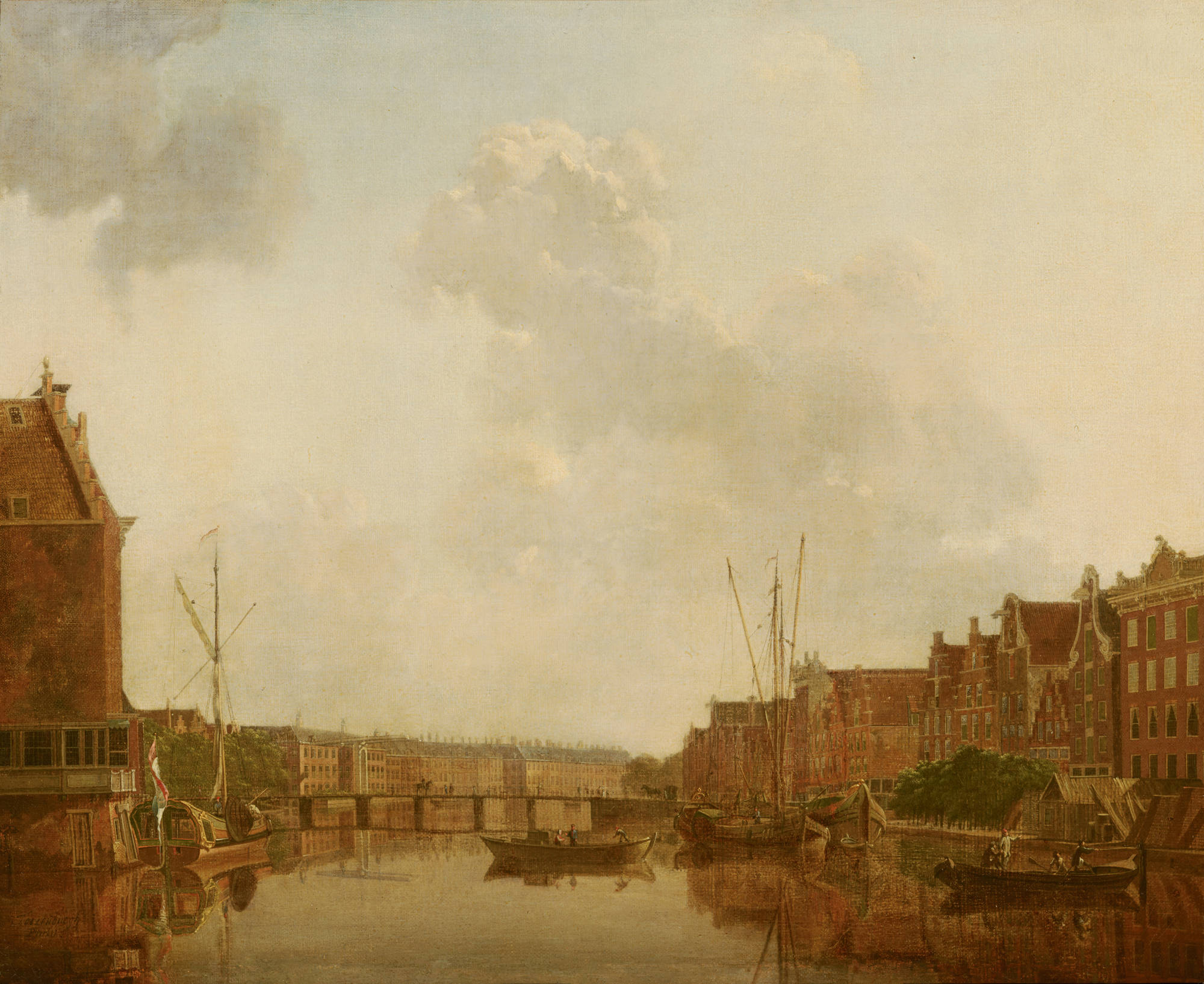 Gerrit Toorenburgh Gezicht op de Amstel te Amsterdam