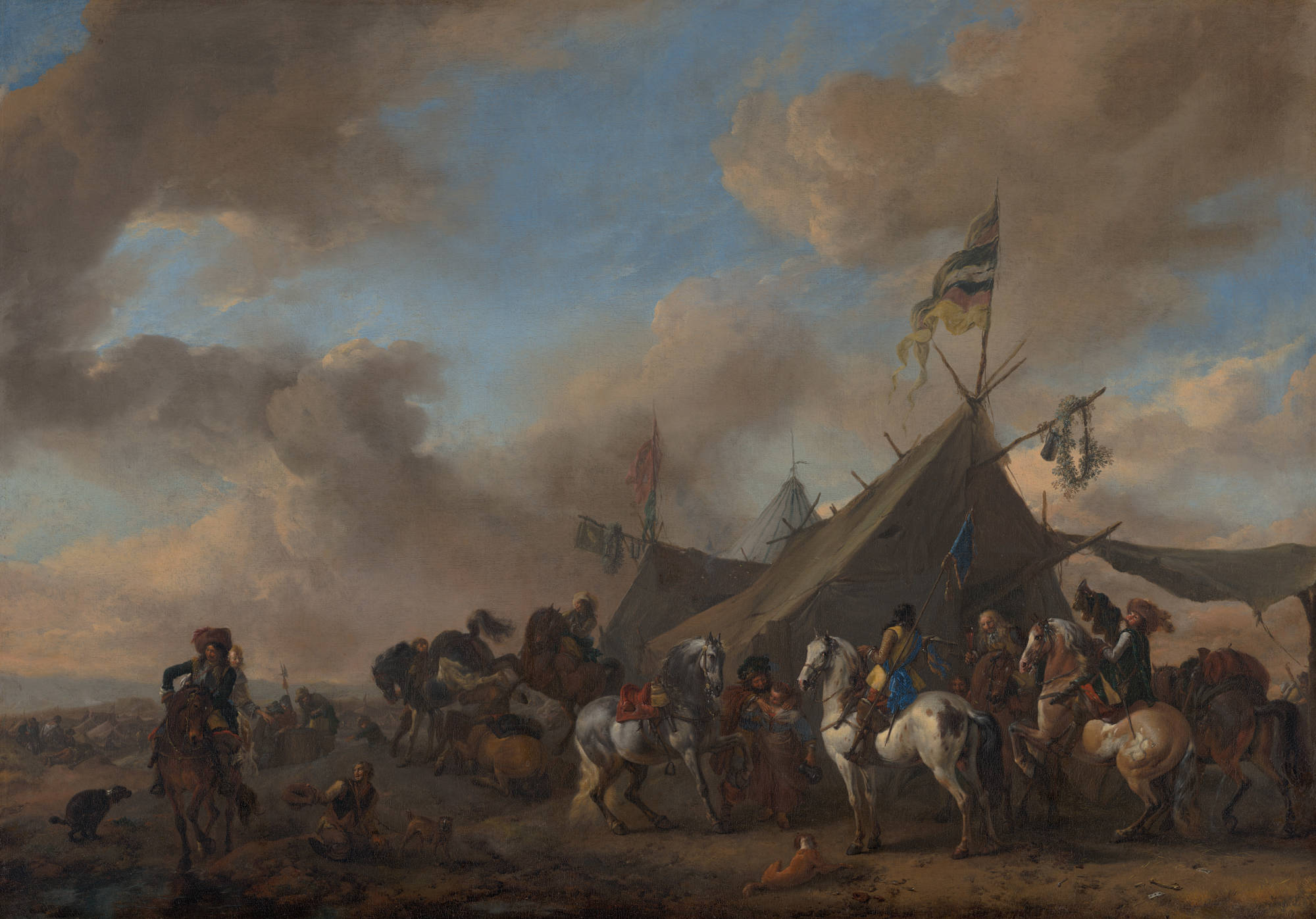Philips Wouwerman Legerkamp Army Camp