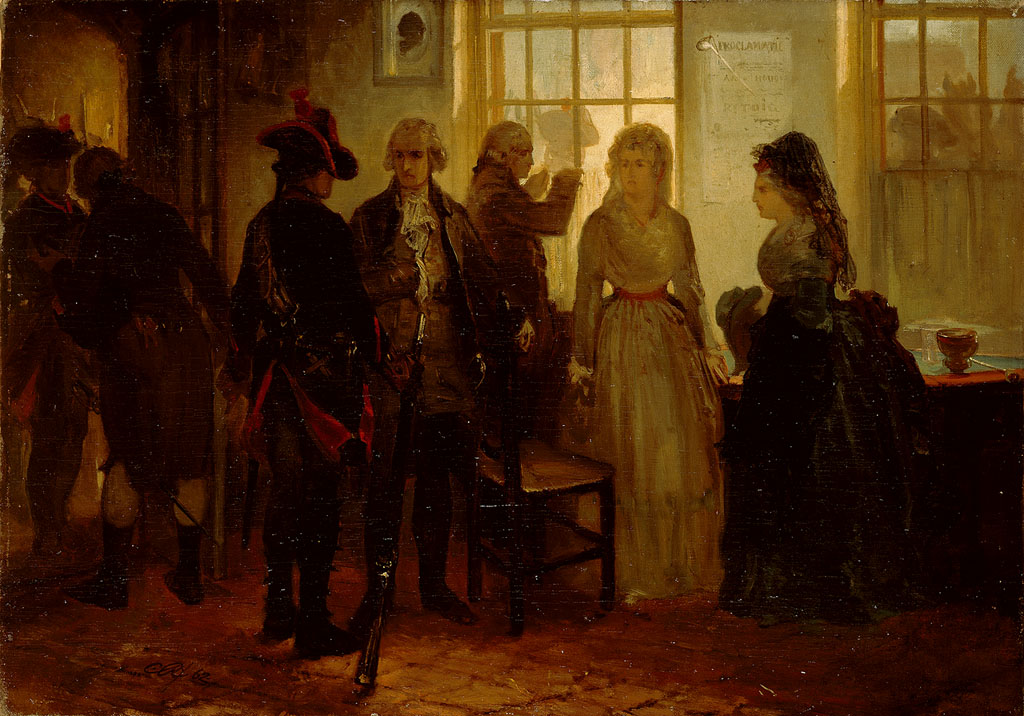 Schilderij van Charles Rochussen, De Aanhouding Van De Prinses Van Oranje Bij Goejanverwellesluis, anno 1787.