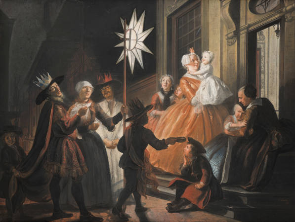 Cornelis Troost Het zingen bij de ster op Driekoningen