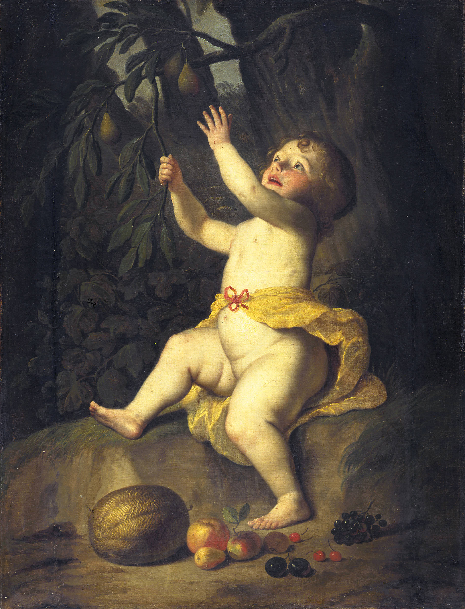 Gerrit van Honthorst Fruitplukkend kind A Child Picking Fruit